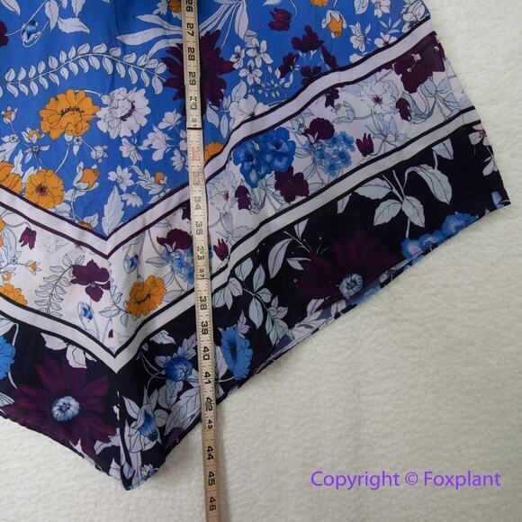 Adrianna Papell Women's Botanical Border Fit and Flare dress blue, plus size 16 - Picture 8 of 16